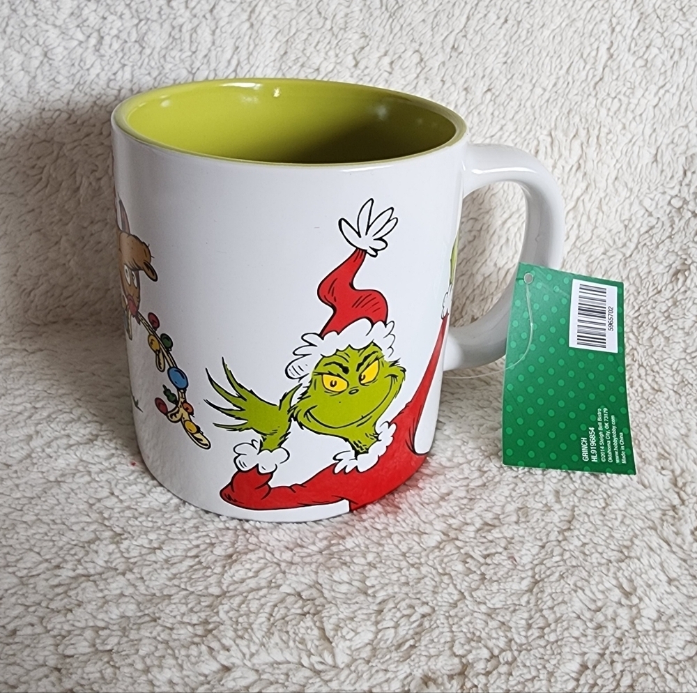 New Christmas Dr. Seuss The Grinch Max & Cindy Lou Who 16oz Ceramic Mug